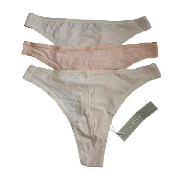 Everlane The Thong Supima Cotton Panty Lot Qty 3 New - Picture 1 of 4
